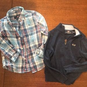 Vineyard Vines Boys Button Down and Sweater